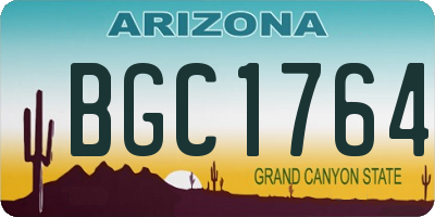 AZ license plate BGC1764
