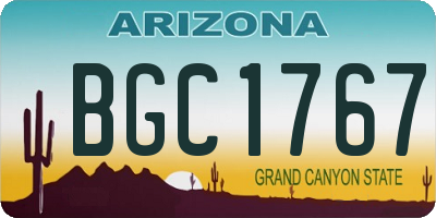AZ license plate BGC1767