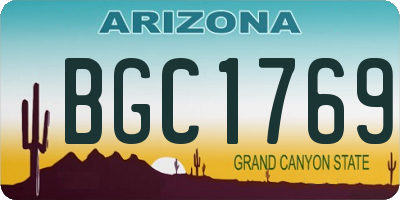 AZ license plate BGC1769