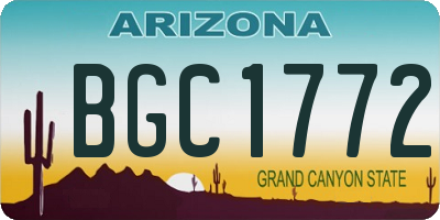 AZ license plate BGC1772