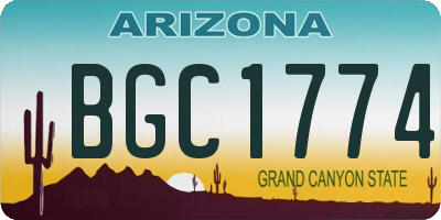AZ license plate BGC1774