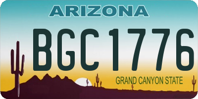 AZ license plate BGC1776
