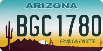 AZ license plate BGC1780