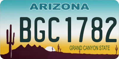 AZ license plate BGC1782
