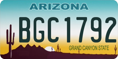 AZ license plate BGC1792