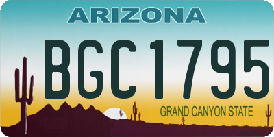 AZ license plate BGC1795