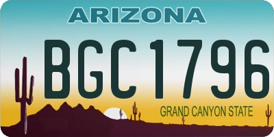 AZ license plate BGC1796