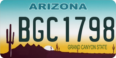 AZ license plate BGC1798