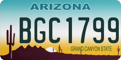 AZ license plate BGC1799