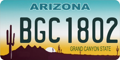 AZ license plate BGC1802