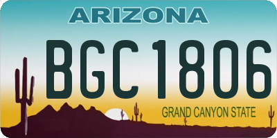 AZ license plate BGC1806