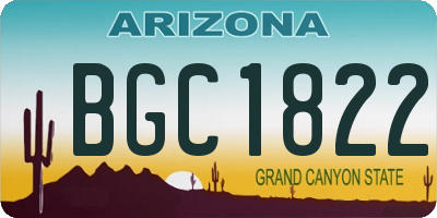 AZ license plate BGC1822