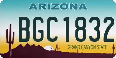AZ license plate BGC1832