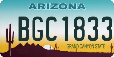 AZ license plate BGC1833
