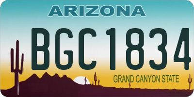 AZ license plate BGC1834