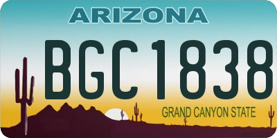 AZ license plate BGC1838