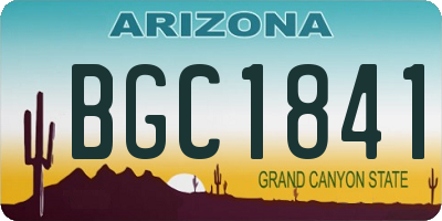 AZ license plate BGC1841