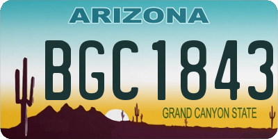 AZ license plate BGC1843