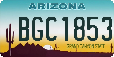 AZ license plate BGC1853