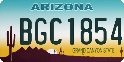 AZ license plate BGC1854