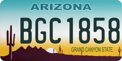 AZ license plate BGC1858