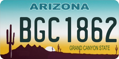 AZ license plate BGC1862