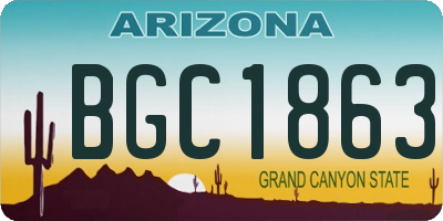 AZ license plate BGC1863