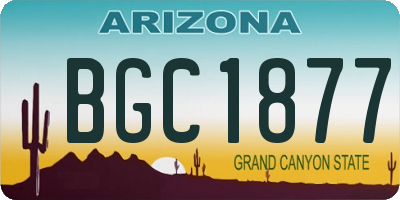 AZ license plate BGC1877