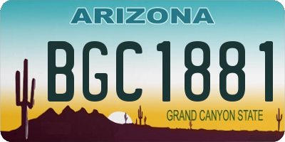 AZ license plate BGC1881