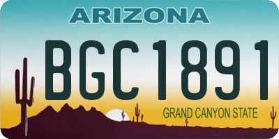 AZ license plate BGC1891