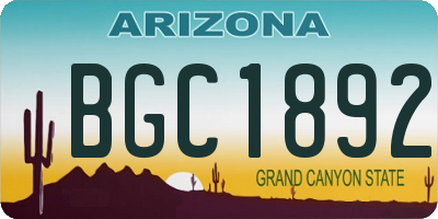 AZ license plate BGC1892