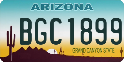 AZ license plate BGC1899