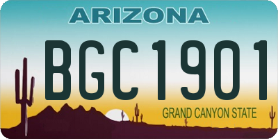 AZ license plate BGC1901