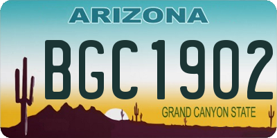 AZ license plate BGC1902