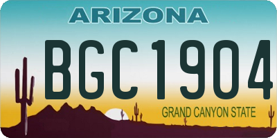 AZ license plate BGC1904