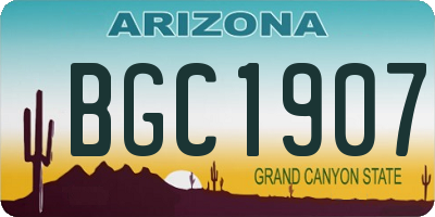 AZ license plate BGC1907