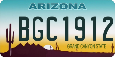 AZ license plate BGC1912