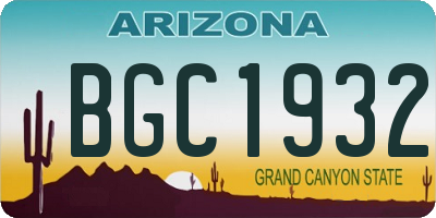 AZ license plate BGC1932