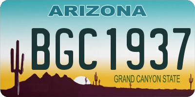 AZ license plate BGC1937