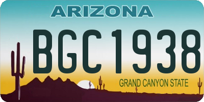 AZ license plate BGC1938