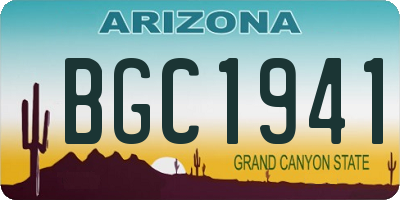 AZ license plate BGC1941