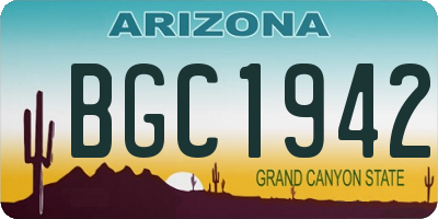 AZ license plate BGC1942