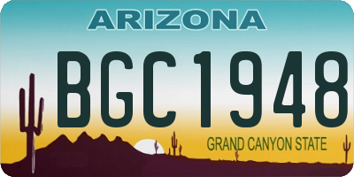 AZ license plate BGC1948