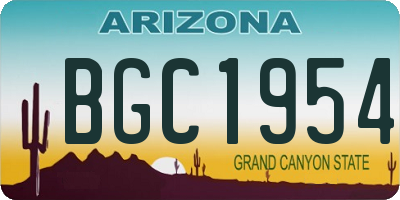AZ license plate BGC1954