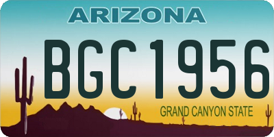 AZ license plate BGC1956