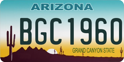 AZ license plate BGC1960