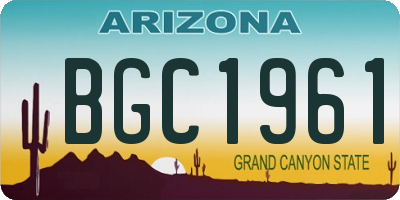 AZ license plate BGC1961