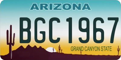 AZ license plate BGC1967
