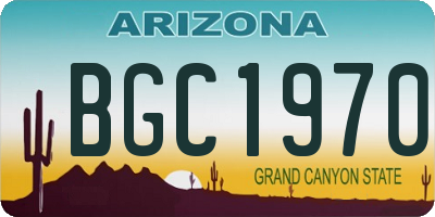 AZ license plate BGC1970
