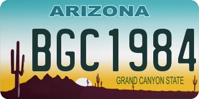 AZ license plate BGC1984